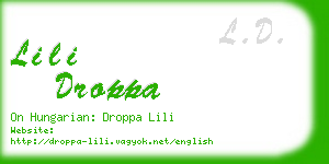 lili droppa business card